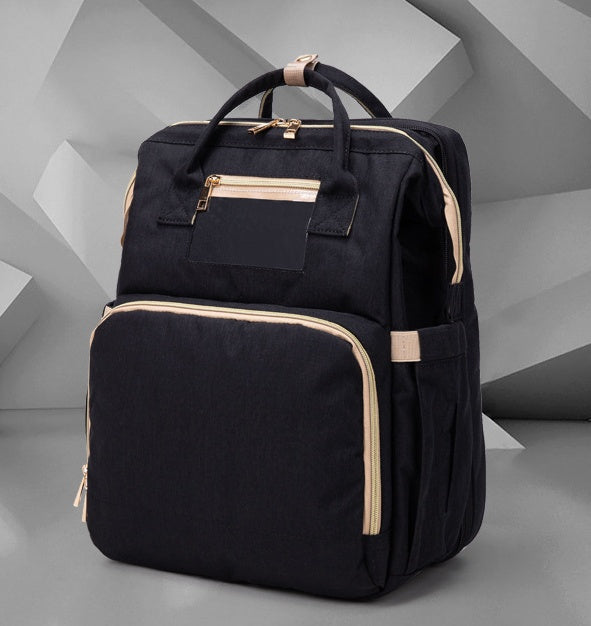 USB Charging Mommy Bed Backpack - Foldable Large Capacity Multi-Function Baby Bag