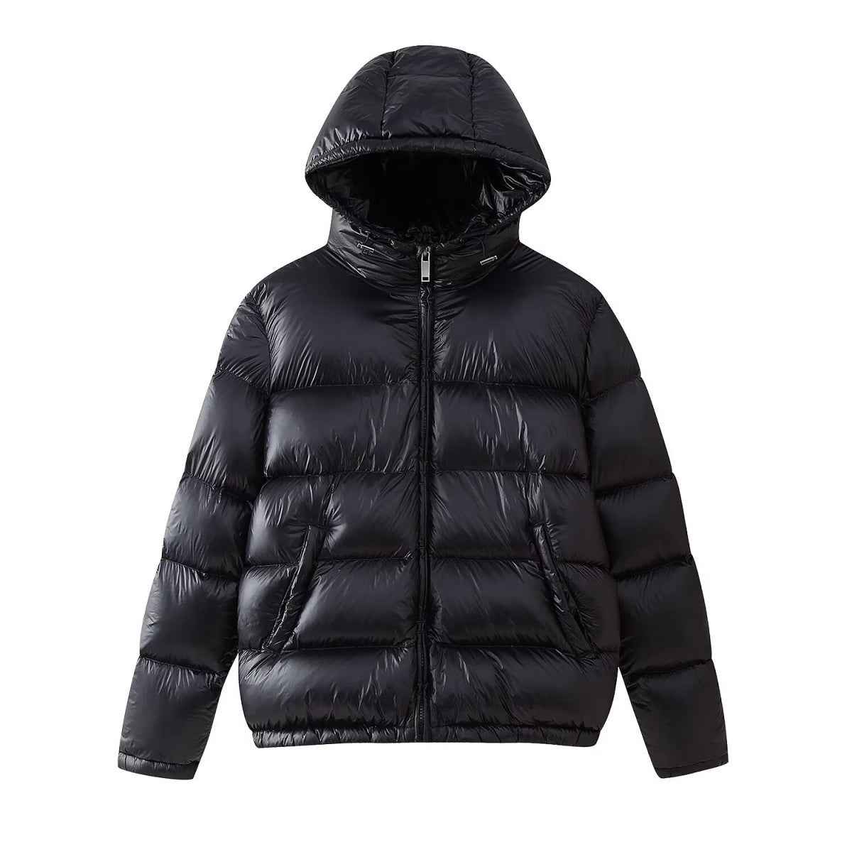 Simple And Versatile Hooded Two-tone Padded Cotton Jacket