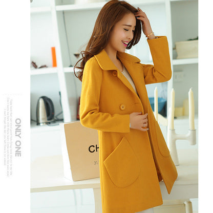 Lapel woolen coat and cloak woolen coat - DropOnline.co