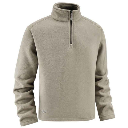 Men's Fleece Hooded Sweatshirt Stand Collar Solid Color Warm Jacket