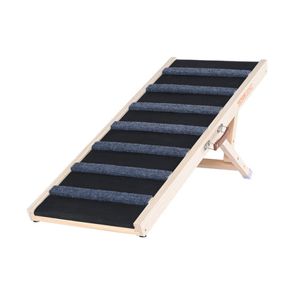Dog Ramp, Folding Pet Ramp For Bed, Adjustable Dog Ramp For Small, Large, Old Dogs Cats, Wooden Pet Ramp With 39.3Long Ramp, Adjustable From Suitable For Couch, Sofa, Car - DropOnline.co