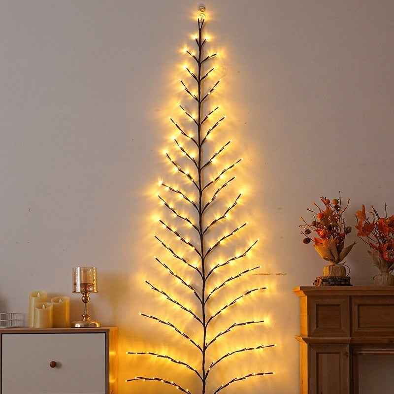 LED Christmas Leaves Rattan Lamp 1.8m - 180 Lights Indoor Bedroom Decoration with 8 Functions - DropOnline.co