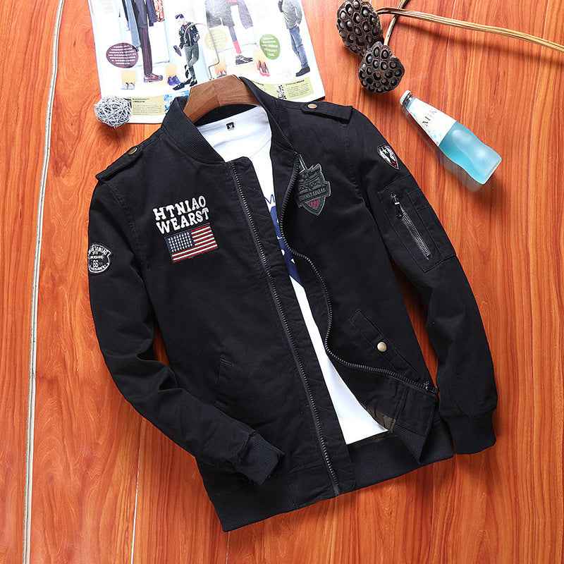 Men's Flight Jacket - Classic Baseball Bomber Varsity Uniform