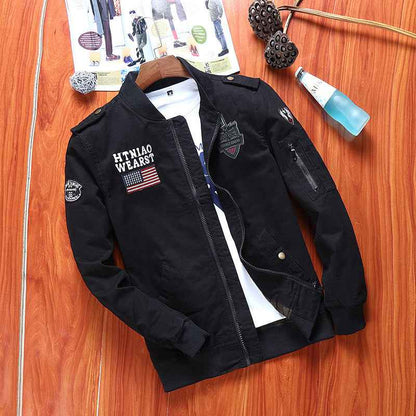 Men's Flight Jacket - Classic Baseball Bomber Varsity Uniform