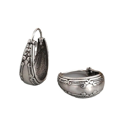 Vintage Carved Pattern Earrings Fashion Ladies' National Style Jewelry Earrings - DropOnline.co