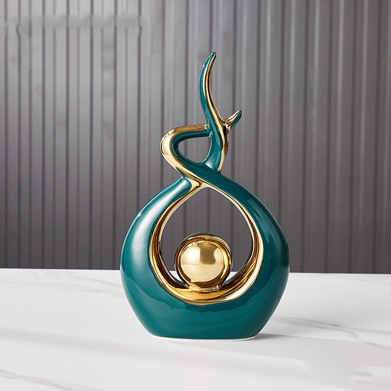 Premium Ceramic Entrance Decoration Ornaments - Light Luxury Abstract Home Accents