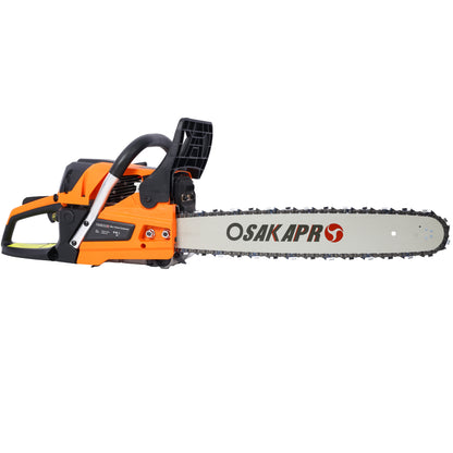 62CC Gas Powered Chainsaw, 20 Inch 2-Cycle Petrol Handheld Chain Saw, Gasoline Gas Chainsaws For Tree Wood Cutting,EPA Compliant