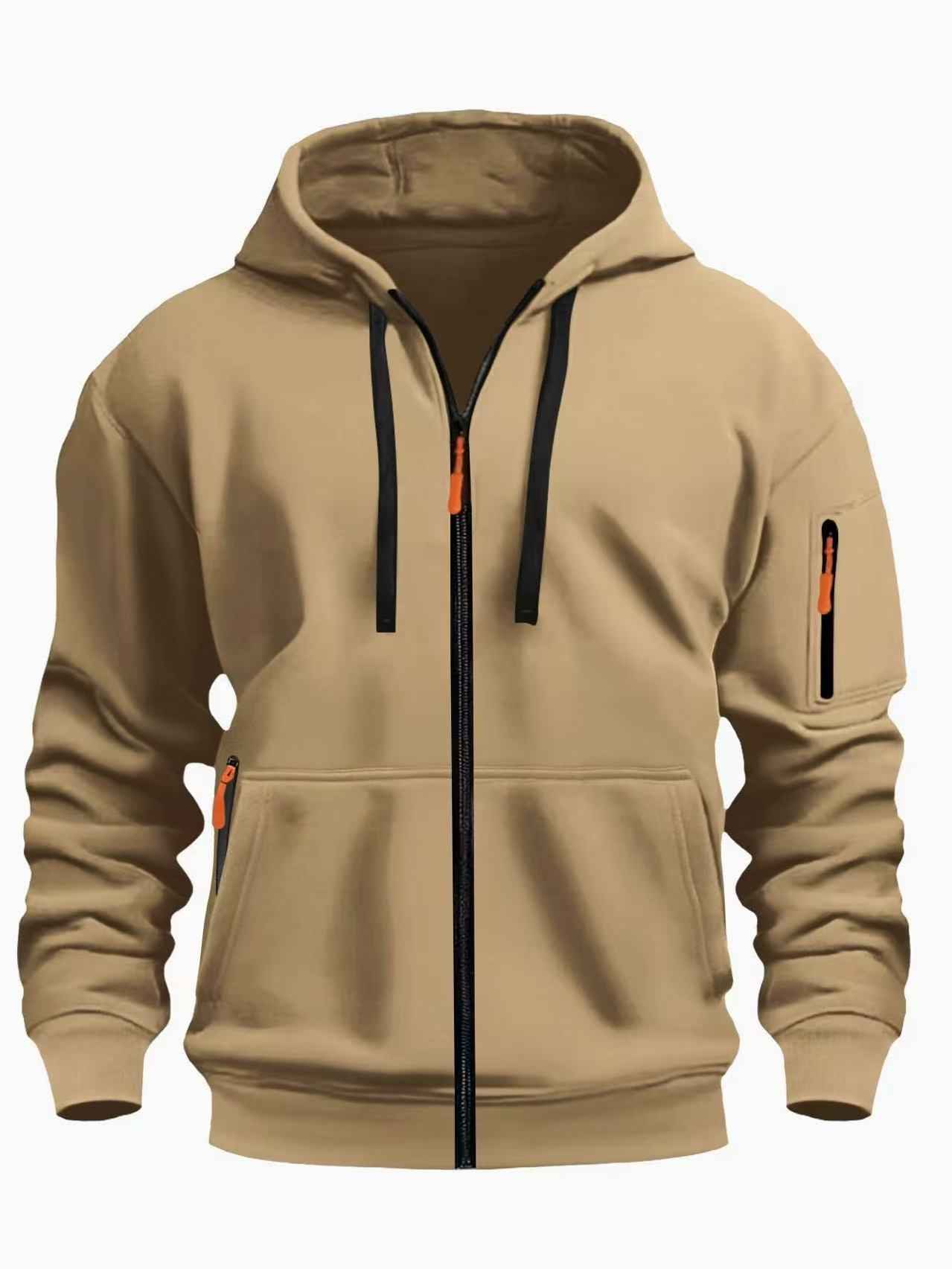 Men's Zipper Hooded Sweatshirt - Sports Casual Cardigan Jacket