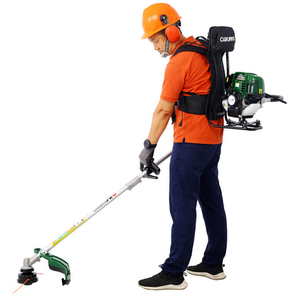 Backpack 4 In 1 Multi-Functional Trimming Tool, 38CC 4-stroke Garden Tool System With Gas Pole Saw, Hedge Trimmer, Grass Trimmer, And Brush Cutter EPA Compliant