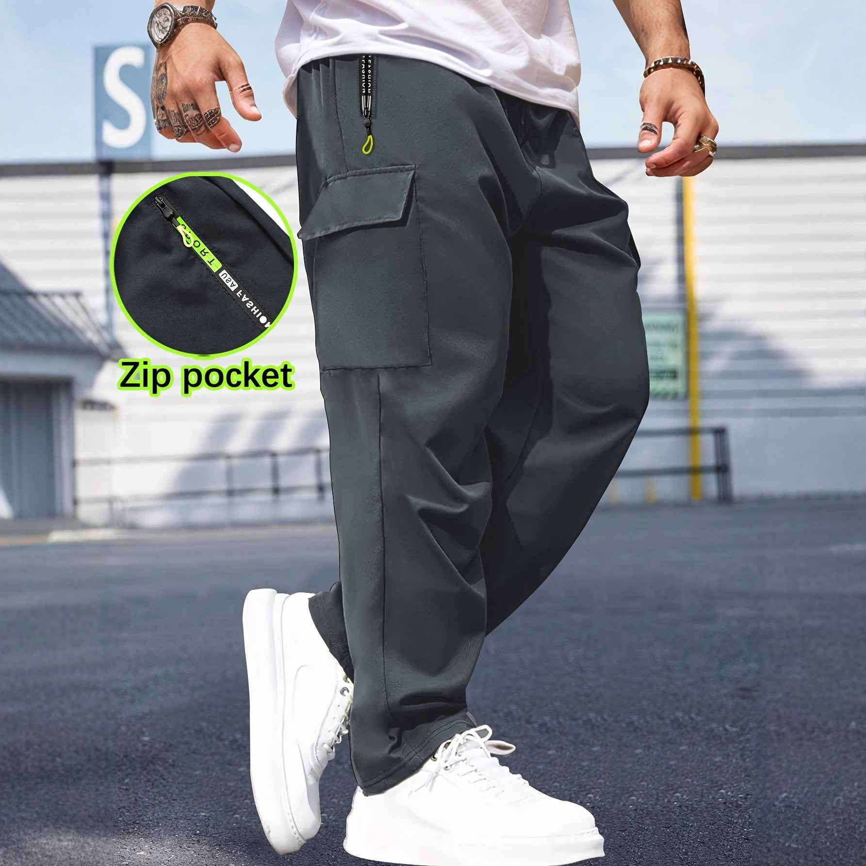 Breathable Cargo Pants Retro Workwear