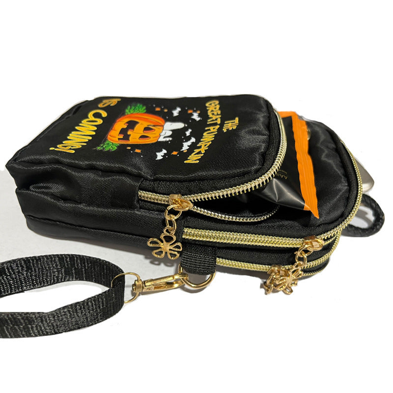Halloween Pumpkin Phone Bag - Cute Mini Crossbody Wallet for Women