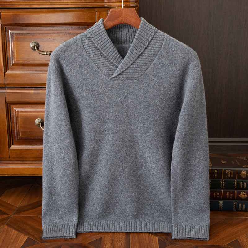 Men's Casual Fashion Collar Wool Pullover Sweater