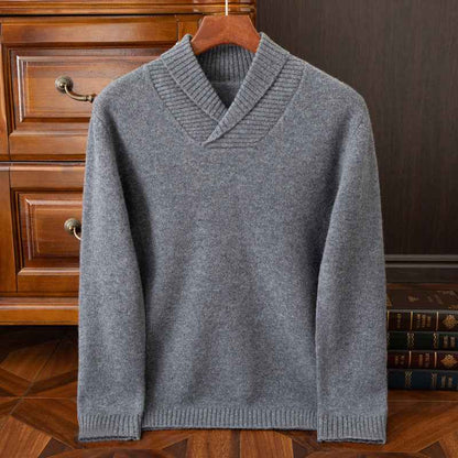 Men's Casual Fashion Collar Wool Pullover Sweater