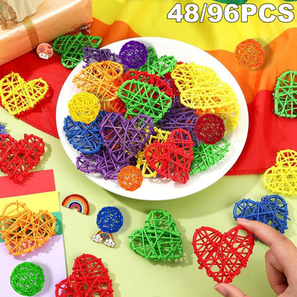 48Pcs Colorful Wicker Rattan Balls - DropOnline.co