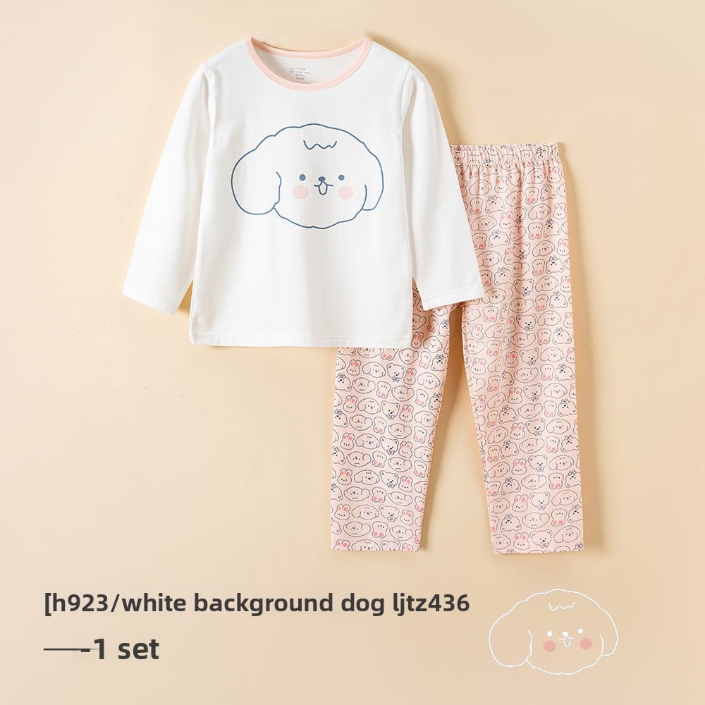 Children's Cotton Pajamas Set - Antibacterial Long Sleeve Sleepwear
