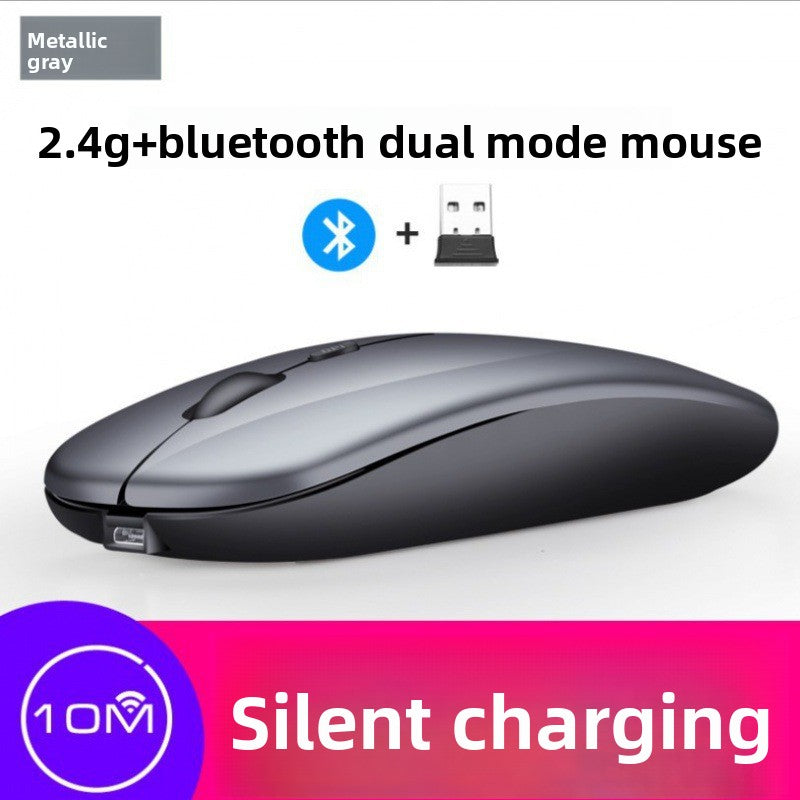 Bluetooth Dual-Mode Wireless Mouse - 2.4G + Bluetooth Rechargeable Silent Mouse