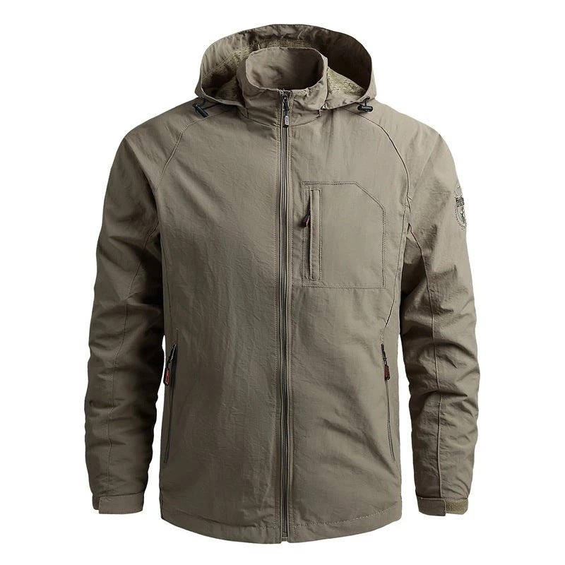 Men's Fashion Solid Color Single Outdoor Jacket - Casual Windproof Outerwear