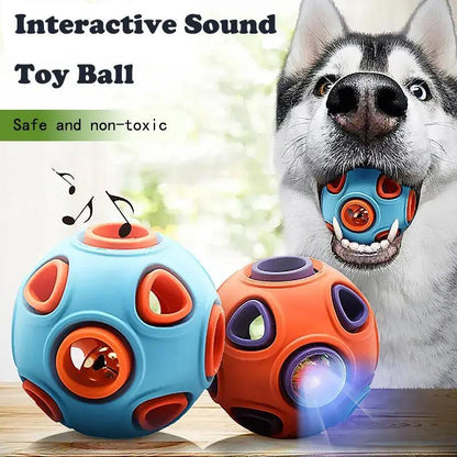 Dog Rubber Ball With Bell Sound, 2-Pack, Interactive Pet Chew Toy For Puppies And Small Dogs - DropOnline.co