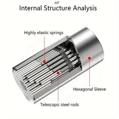 Universal Socket Wrench Self-adjusting Socket Suitable For Standard Ratchet Wrench Electric Drill Adapter 1pc 11.6-inch Flexible Drill Bit Extension Shaft With Drill Bit Set, Complete Set Of Screw Hea