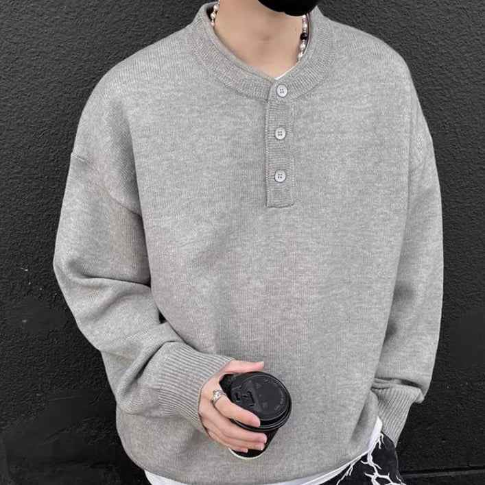 Men's Lazy High-end Loose Long Sleeve Base Layer Knit Sweater