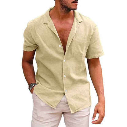 Men's Casual Button Down Beach Shirt - Short Sleeve Summer Top