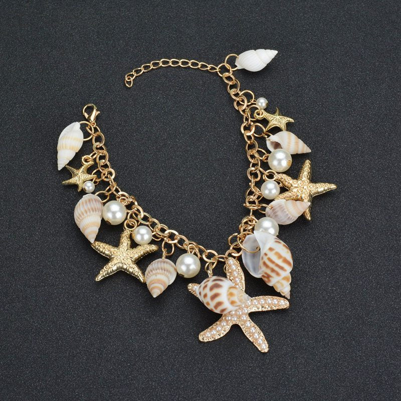 Starfish Shell Bracelet - Ocean-Inspired Beach Jewelry