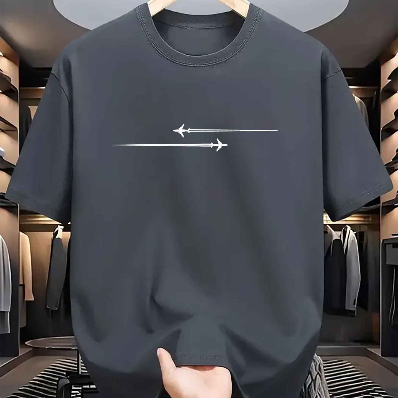 Men's Pattern Printed Sports T-Shirt - Comfortable Round Neck Athletic Tee