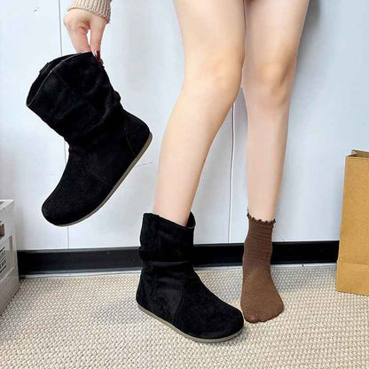 Retro Versatile Round-toe Slim Martin Boots For Women
