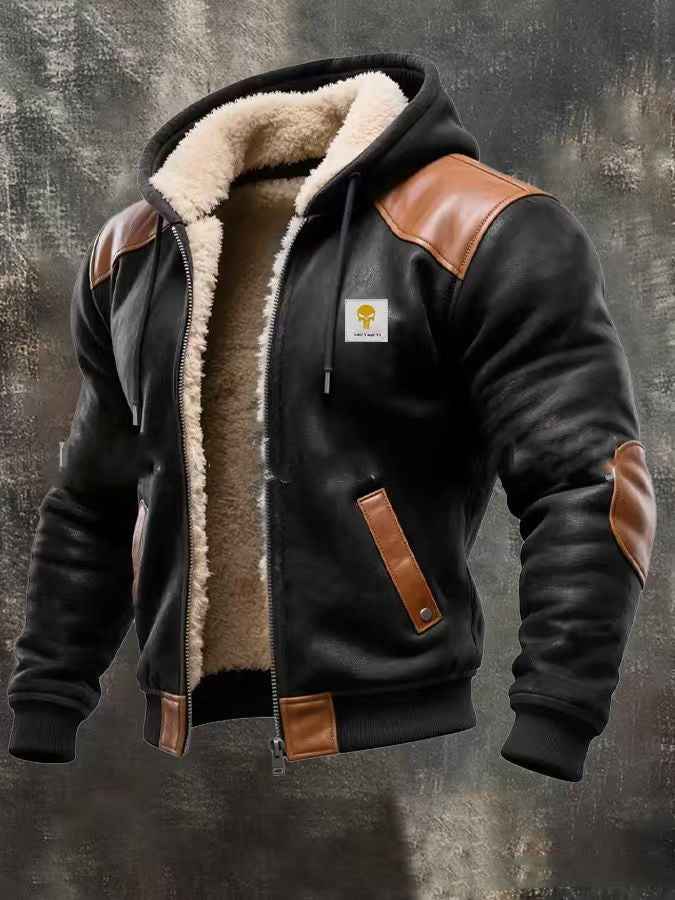 Men's Winter Fleece-Lined Thick Hooded Jacket