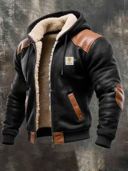 Men's Winter Fleece-Lined Thick Hooded Jacket