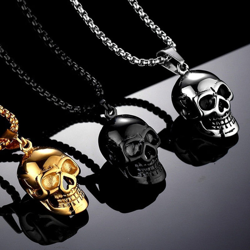 Halloween Skull Necklace - Men's Punk Titanium Steel Chain