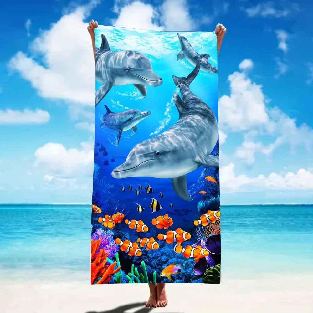 Simple Printing Quick-drying Microfiber Beach Towel
