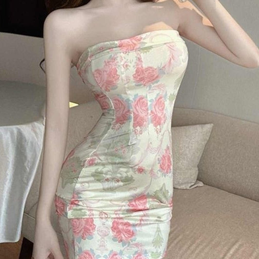 Sweet Floral Tube Top Dress - Sexy Summer Style for Women