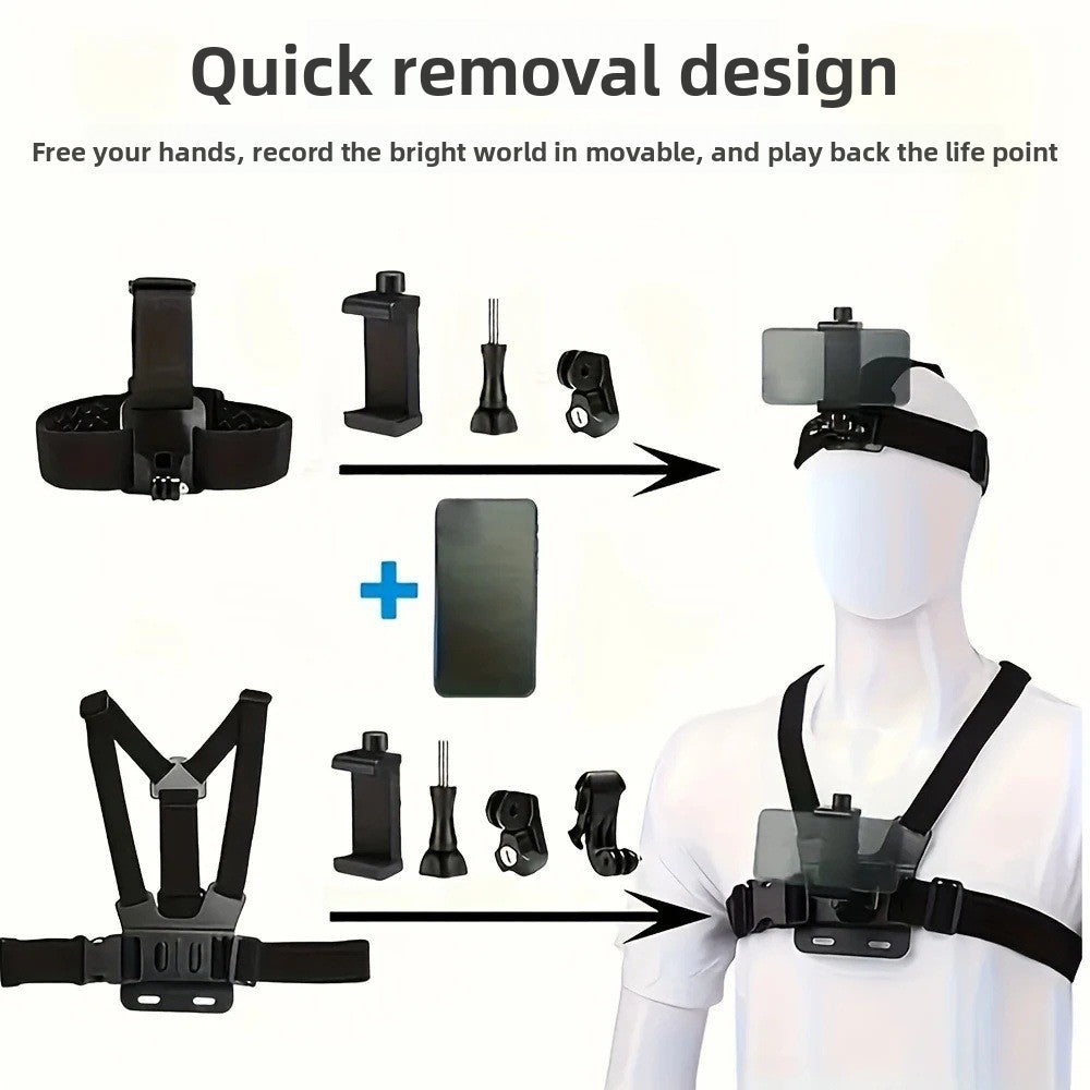 Action Camera Chest Mount - Sports Recording Harness Set