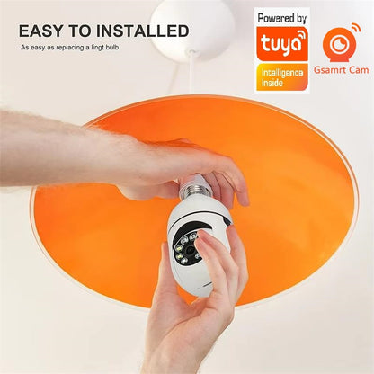 3MP Bulb Surveillance Camera 5G & 2.4GHz Dual Band Full Color Night Vision 360 Degree - DropOnline.co