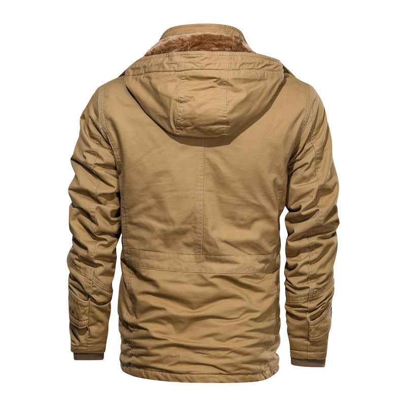 Fashionable Extra-thick Fleece-lined Men's Work Jacket