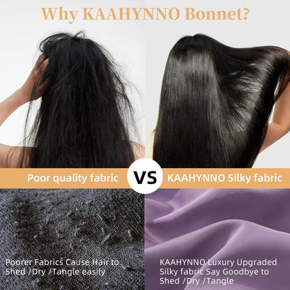 Silk Bonnet For Sleeping Women, Satin Hair Bonnet For Sleeping For Wavy Curly Natural Hair Women Men - Red - DropOnline.co