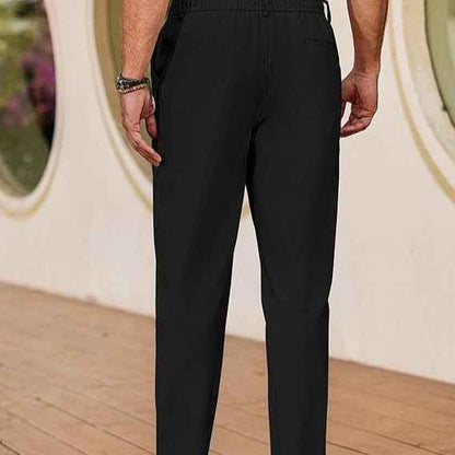 Men's Casual Breathable Drawstring Pants Breathable Casual Pants With Slight Stretch
