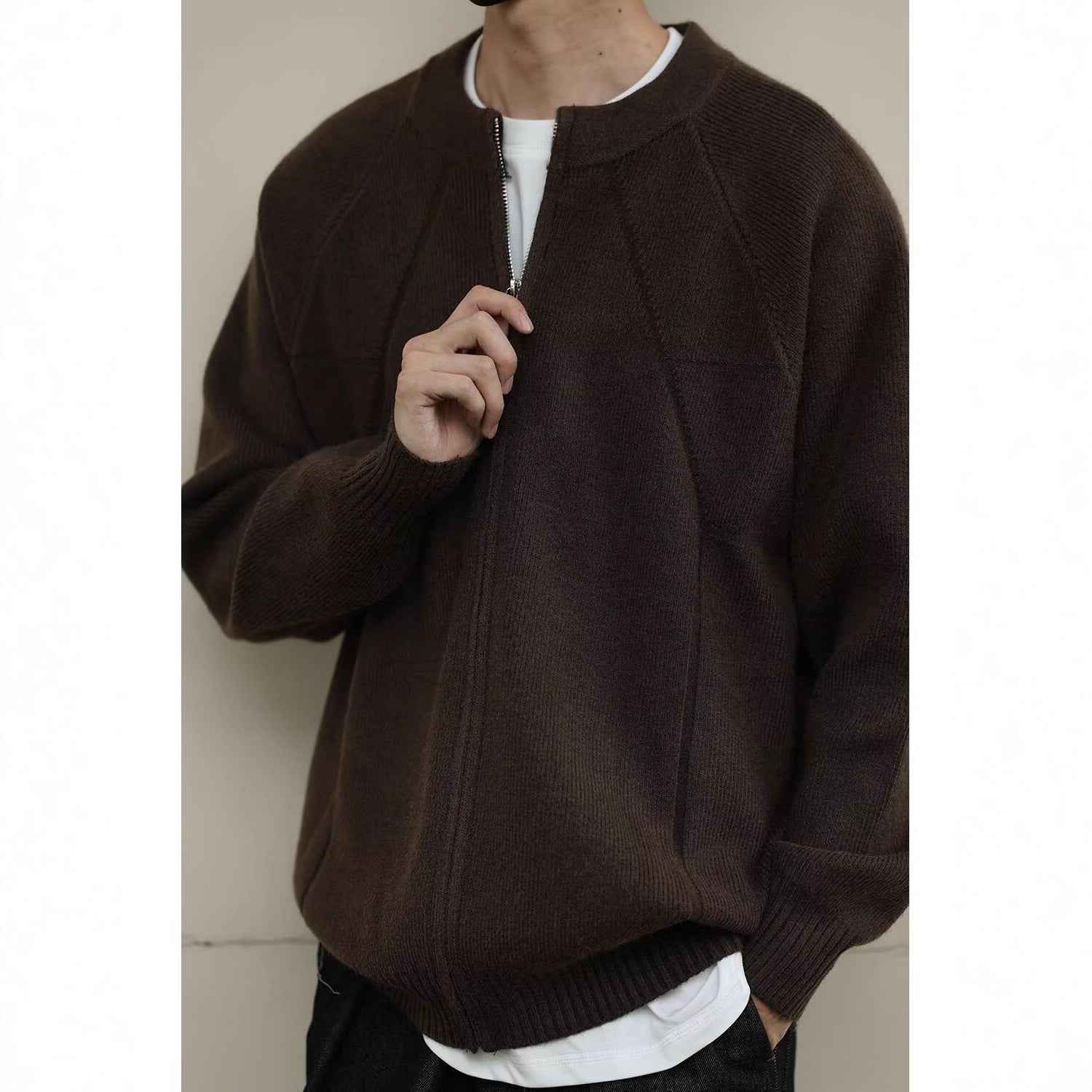 Knitted Cardigan Coat For Men