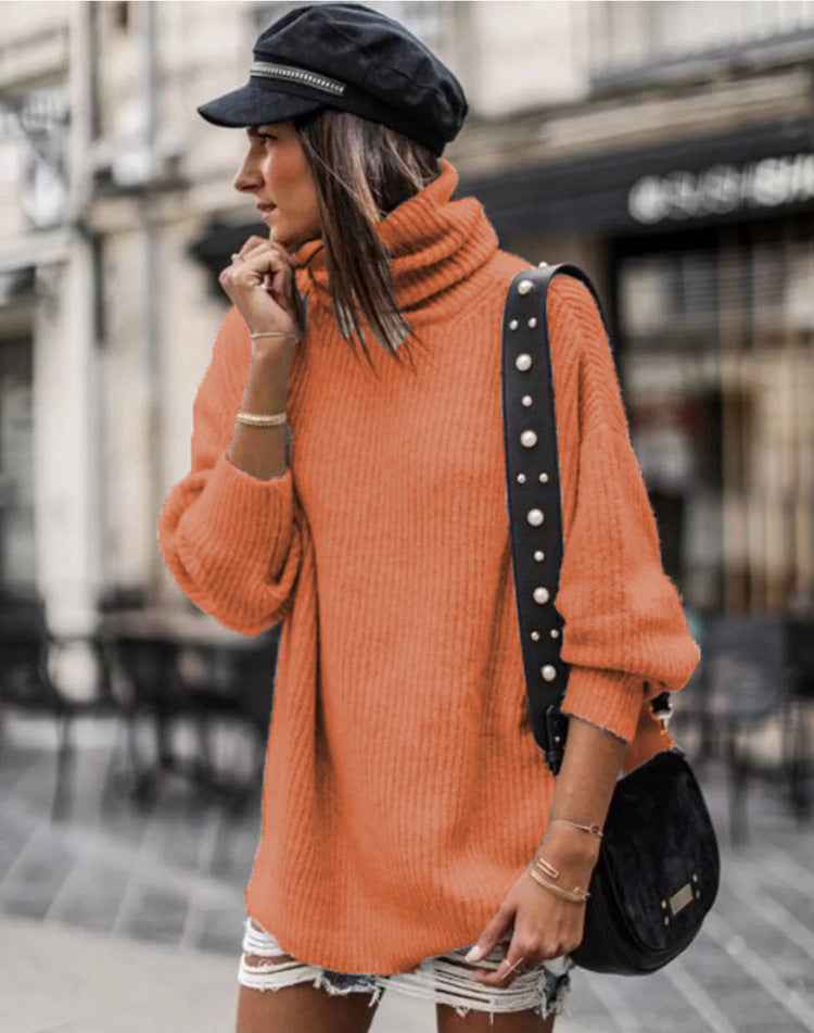 European And American Pullover Mid-length Women's Sweater Dress
