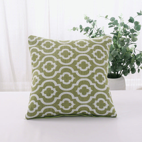 Cotton And Linen Yarn-dyed Sofa Cushion Pillowcase Simple