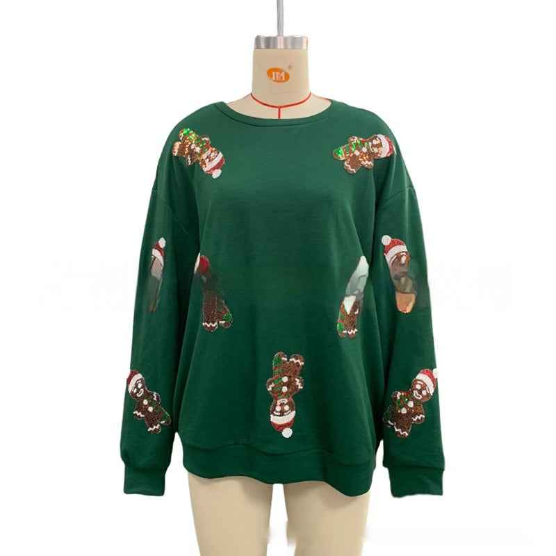 Women's Christmas Ginger Sequined Sweater