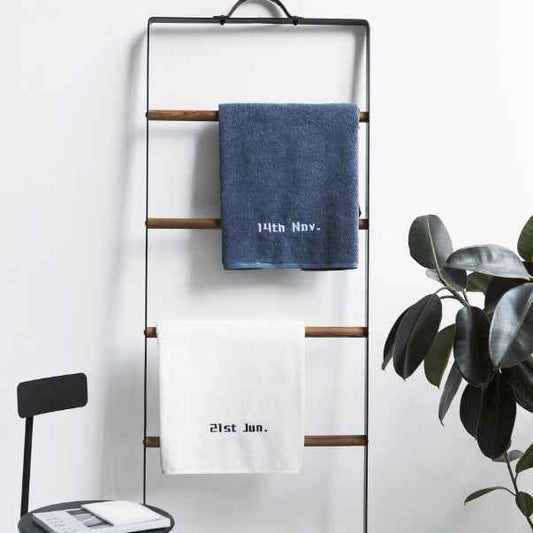 Customized Date Bath Towel, Birthday Embroidery