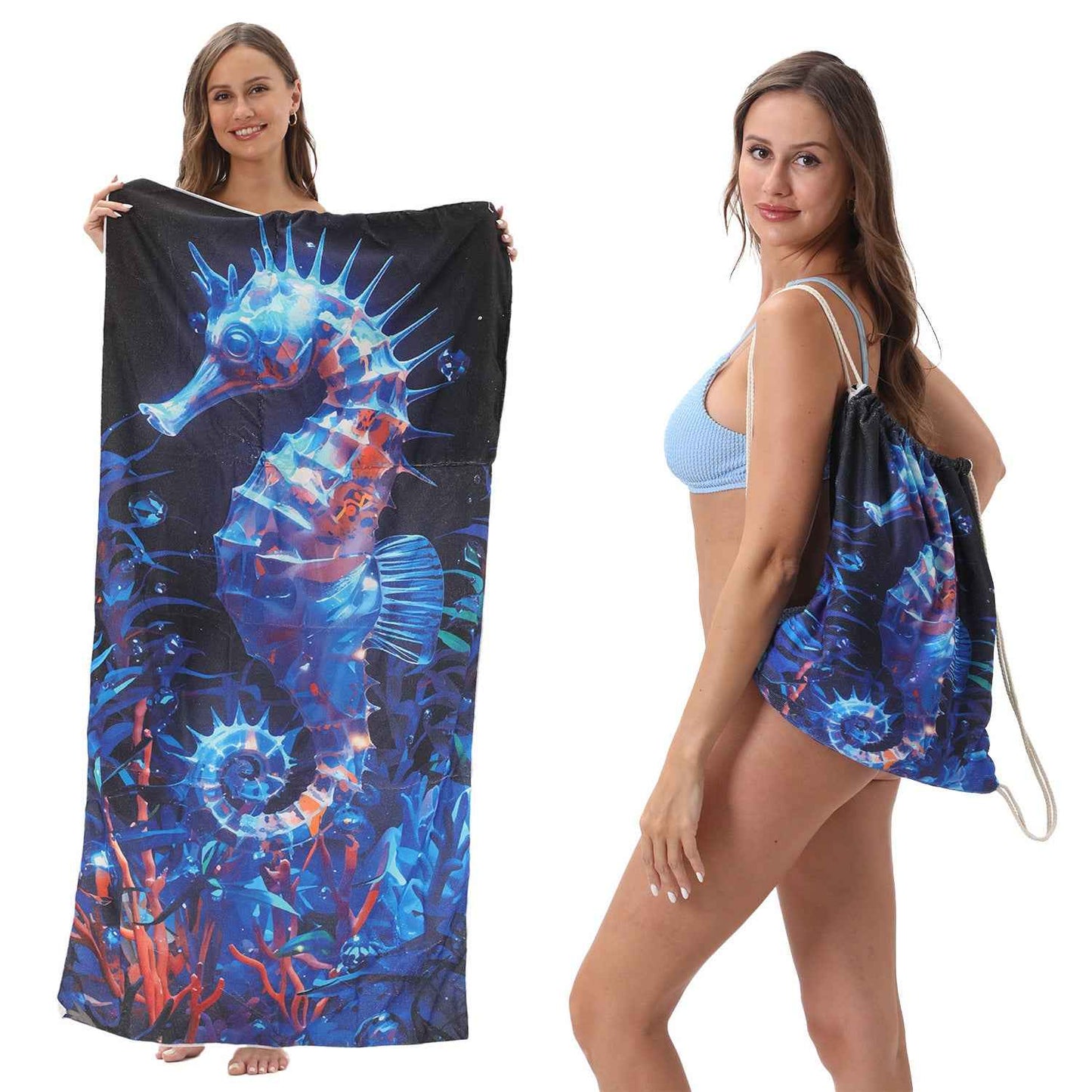 One-piece Beach Towel Versatile Bag Storage