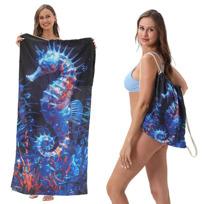 One-piece Beach Towel Versatile Bag Storage
