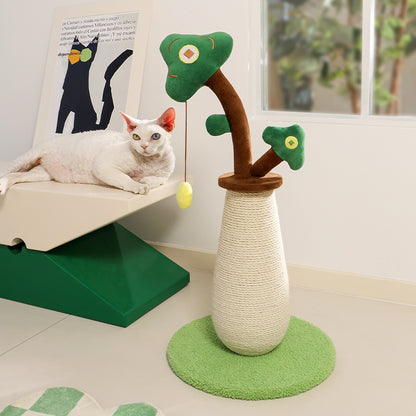 Vertical Money Tree Cat Scratching Pole, Sisal Wear-Resistant Cat Scratching Column, Interactive Ball Track Spring Ball Cat Toy, Durable And Cute Sisal Cat Scratching Pole - DropOnline.co