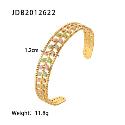 Fashionable And Versatile Gold-plated Stainless Steel Bracelets With Zirconia - DropOnline.co