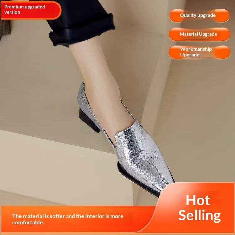 Crack Pointed Deep Mouth High Heels Women