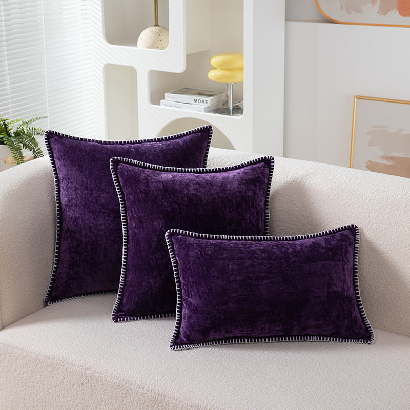 Wool Edge Pillow Cover - Natural Fiber Decorative Cushion Case