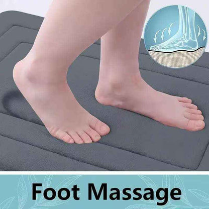 Bathroom Mat With Thickened Memory Foam Anti-Slip Mat For Bathroom Entrance Coral Velvet Foot Mat